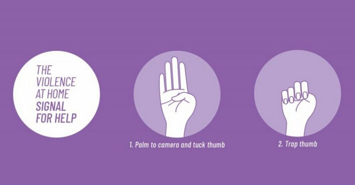 Η χειρονομία Signal for Help, δίπλωμα αντίχειρα και κλείσιμο δαχτύλων
